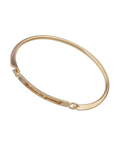 Rosegold Believe In Yourself Letter Bracelets Simple Bracelets--Des Mess