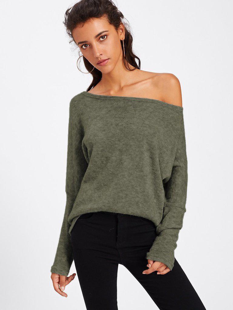 Batwing Sleeve Sweater-outerwear-Des Mess