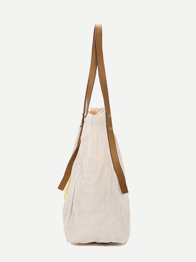 Pineapple Print Tote Bag-accessories-Des Mess