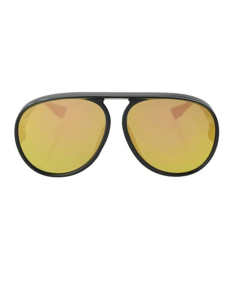 Gold Large Frame Thick Side Sunglasses-accessories-Des Mess