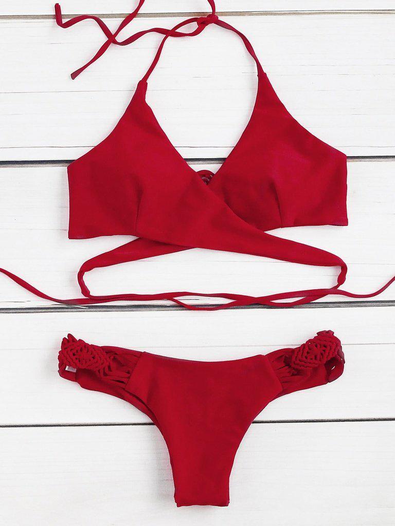 Crochet Detail Wrap Bikini Set--Des Mess