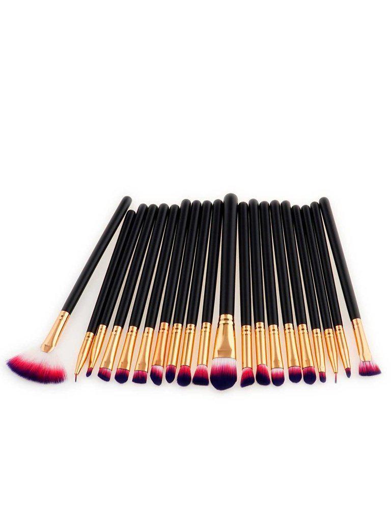 Color Block Bristle Makeup Brush 20pcs--Des Mess