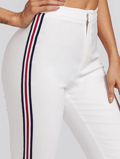 Side Striped Skinny Pants-bottom-Des Mess