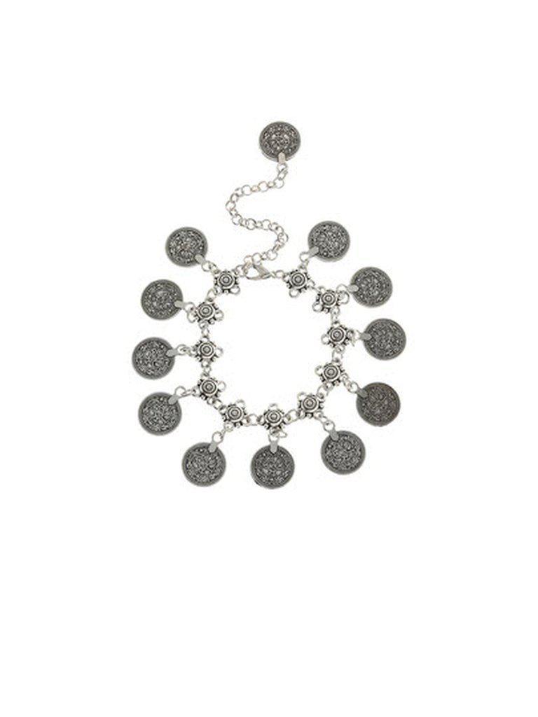 Antique Silver Coin Tassel Anklet 1PC-jewelry-Des Mess