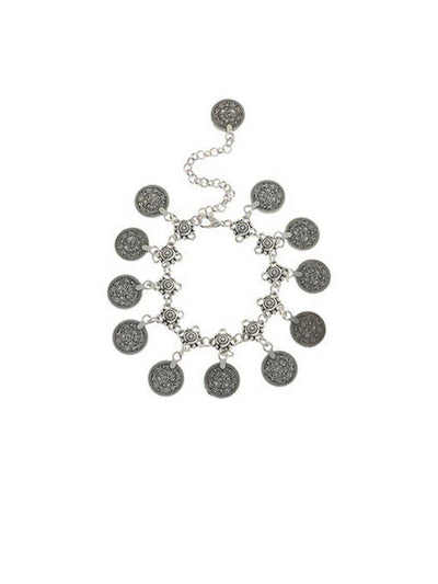 Antique Silver Coin Tassel Anklet 1PC-jewelry-Des Mess