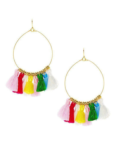 Mini Tassel Hoop Earrings-jewelry-Des Mess