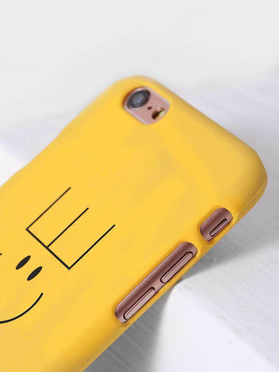 Yellow Letter Print iPhone Case-others-Des Mess