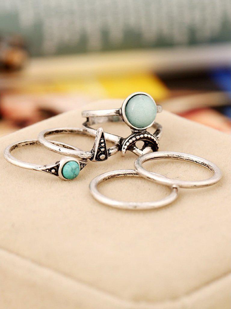 Skinny Ring Set 5pcs-jewelry-Des Mess