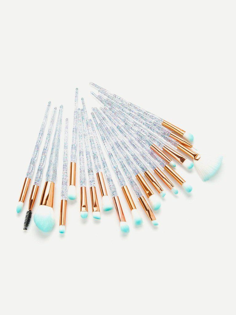 Clear Handle Makeup Brush 20pcs-makeup-Des Mess