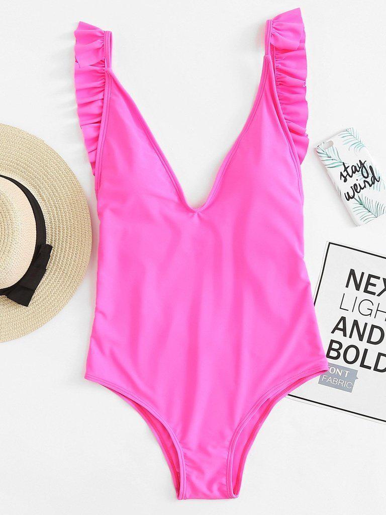 Open Back Ruffle Swimsuit-swimwear-Des Mess