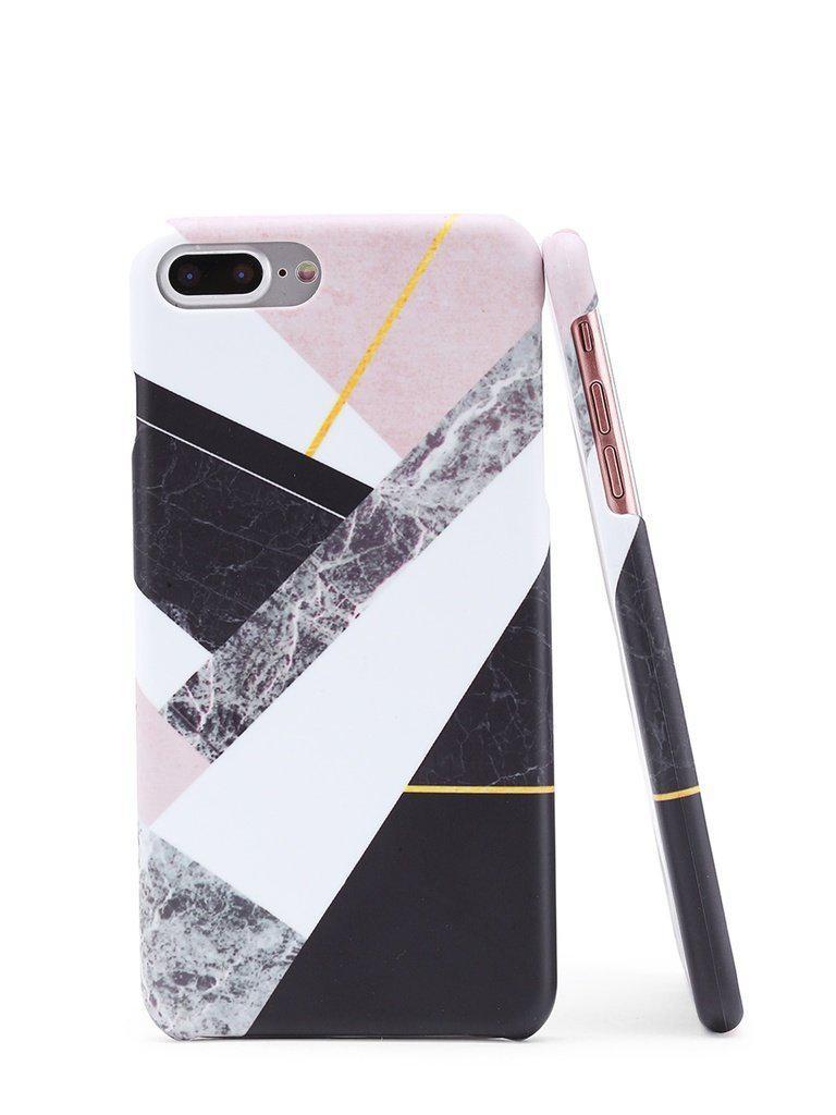 Color Block Marble Print iPhone Case-others-Des Mess