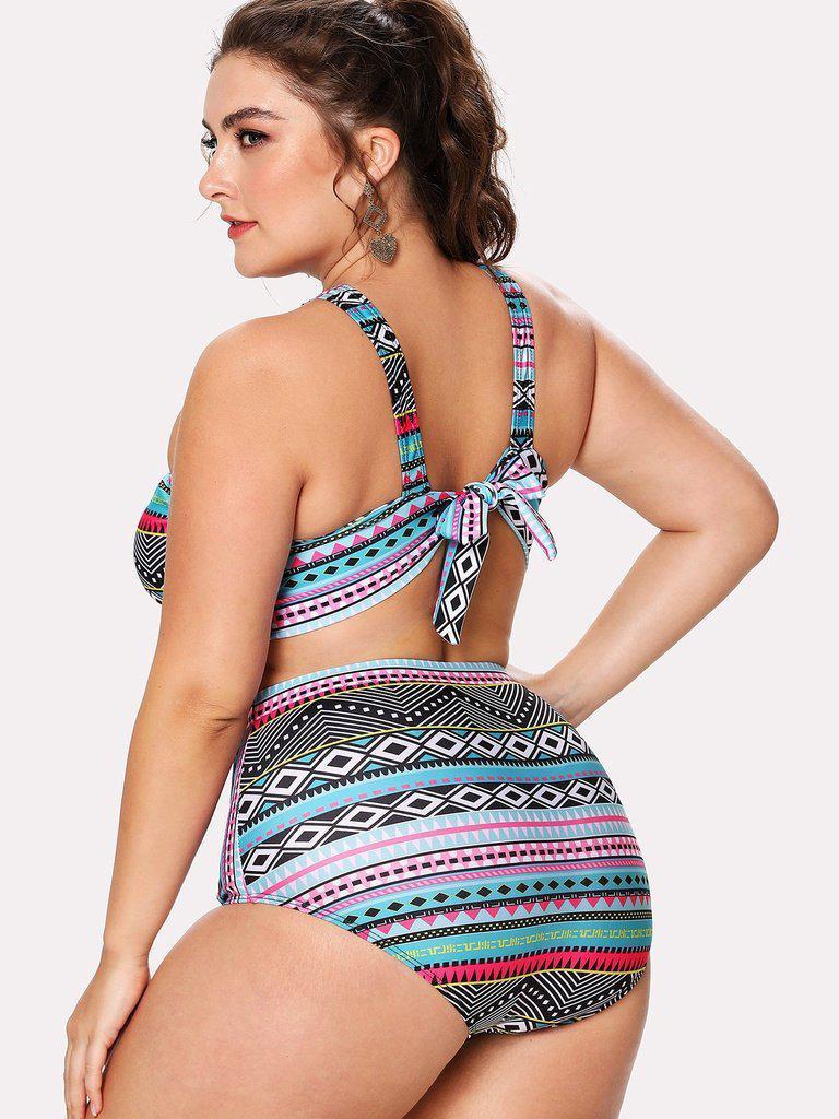 Geometric Pattern Bikini Set-swimwear-Des Mess