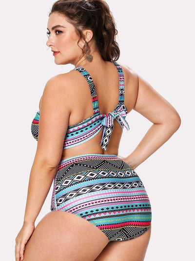 Geometric Pattern Bikini Set-swimwear-Des Mess
