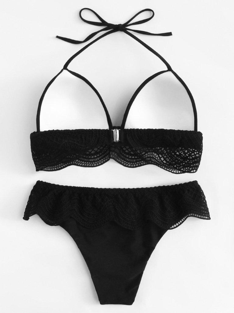 Crochet Lace Halter Bikini Set--Des Mess