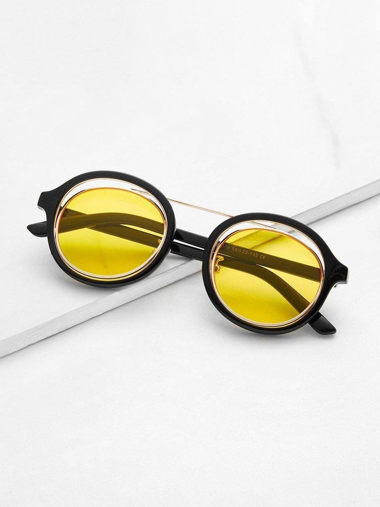 Double Frame Tinted Lens Sunglasses-accessories-Des Mess
