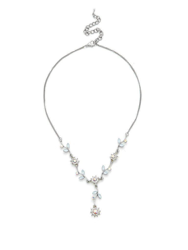 Rhinestone Flower Design Pendant Necklace-jewelry-Des Mess