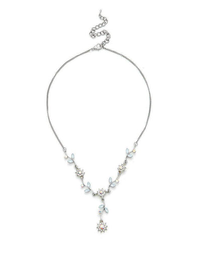 Rhinestone Flower Design Pendant Necklace-jewelry-Des Mess