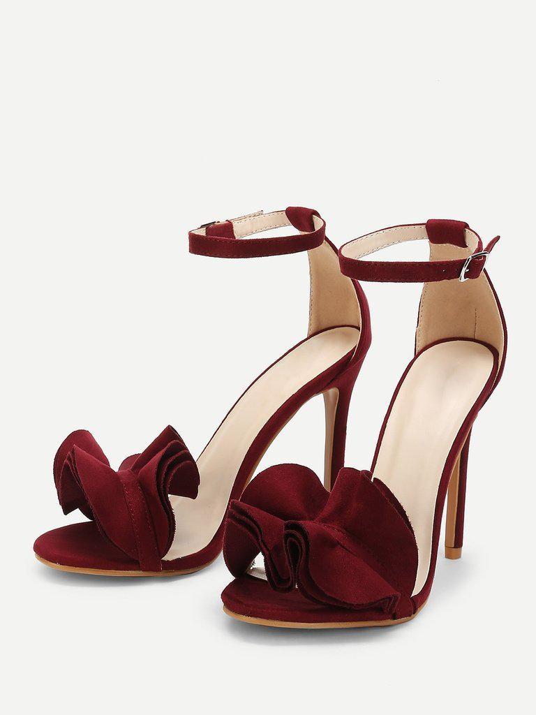 Layered Ruffle Design Stiletto Heels-shoes-Des Mess