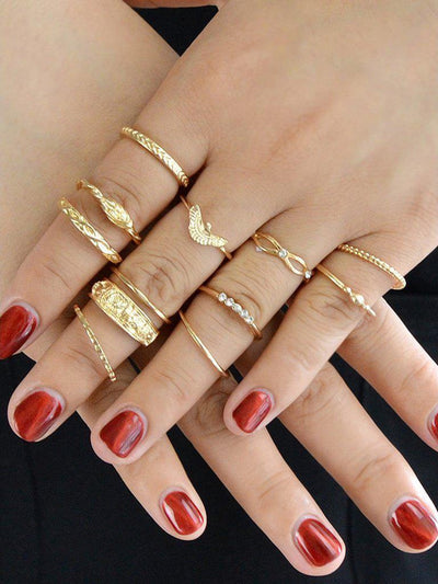 12Pcs/Set Knuckle Ring Set-jewelry-Des Mess