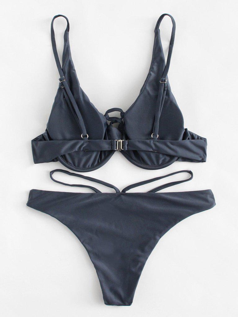 Criss Cross Bikini Set-swimwear-Des Mess