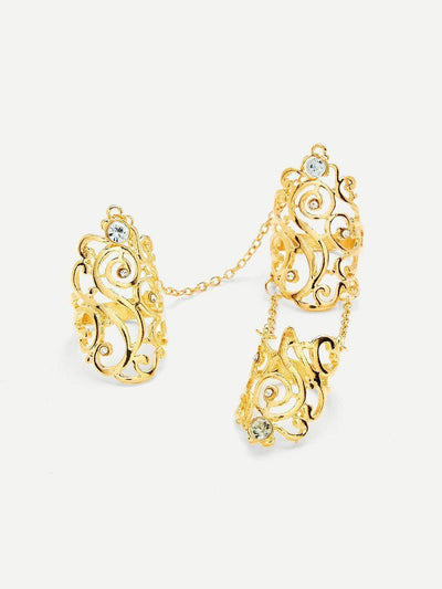 Hollow Design Ring With Link-jewelry-Des Mess