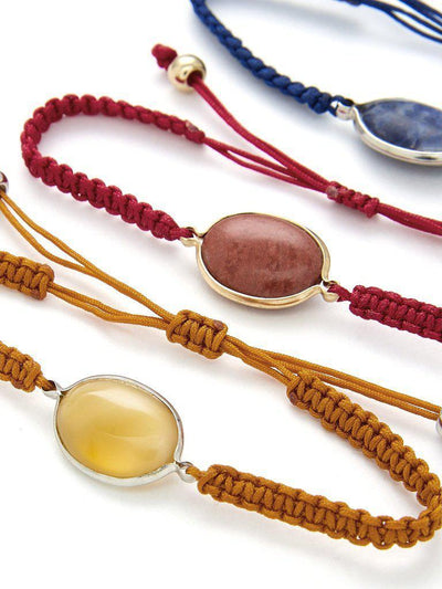 Woven Drawstring Bracelet Set 4pcs--Des Mess