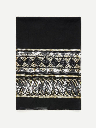 Geometric Sequin Lightweight Scarf-accessories-Des Mess