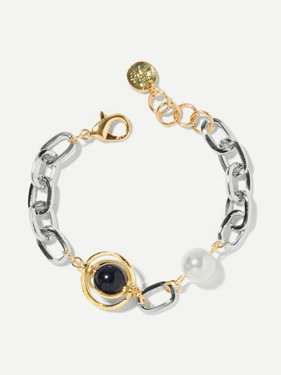 Faux Pearl Chain Bracelet--Des Mess