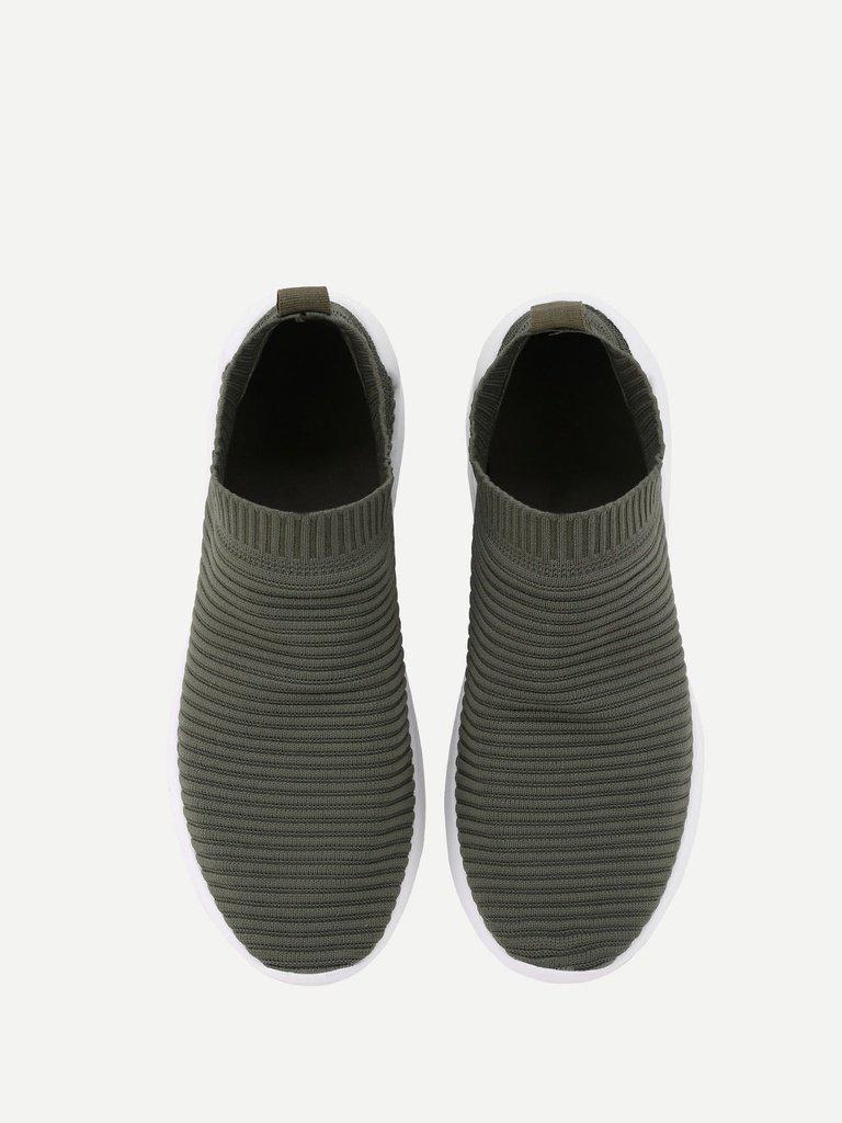 Knit Design Low Top Sneakers-shoes-Des Mess