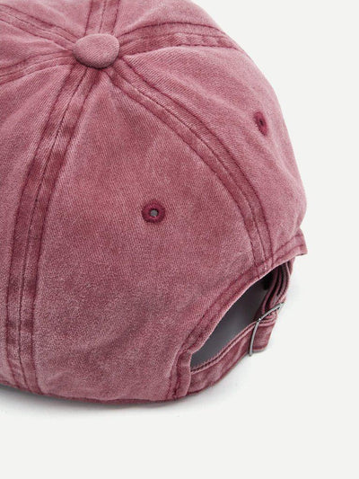 Embroidered Hole Detail Baseball Cap-accessories-Des Mess