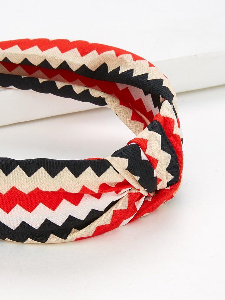 Geometric Print Knot Design Headband-hair-Des Mess