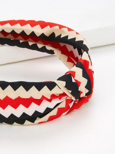 Geometric Print Knot Design Headband-hair-Des Mess