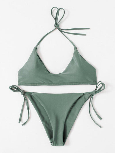Self Tie Halter Bikini Set--Des Mess