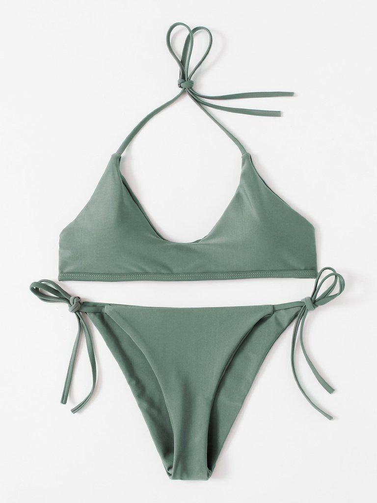 Self Tie Halter Bikini Set--Des Mess