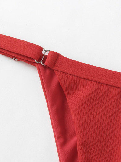 Knot Front Low Back Bikini Set-swimwear-Des Mess