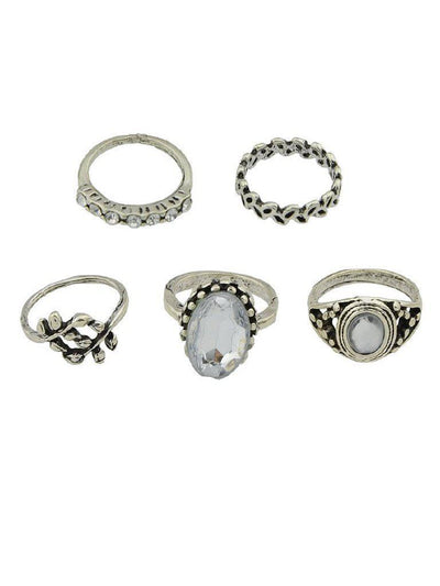 Carved Ring 5-Pieces Set-jewelry-Des Mess