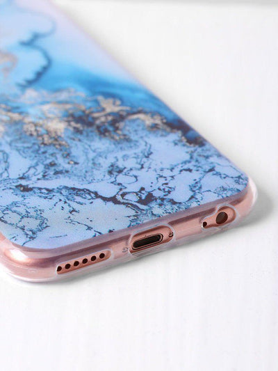 Blue Marble Print iPhone Case-others-Des Mess