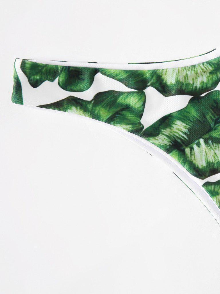 Jungle Print High Leg Bikini Set-swimwear-Des Mess