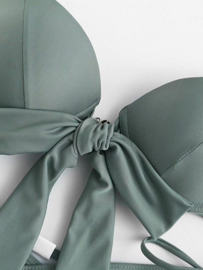 Crossover Bow Tie Bikini Set-swimwear-Des Mess