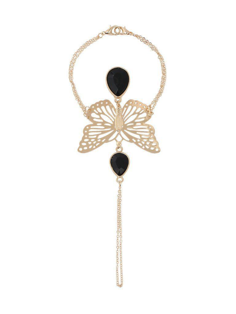 Cutout Butterfly Drop Stone Hand Chain--Des Mess