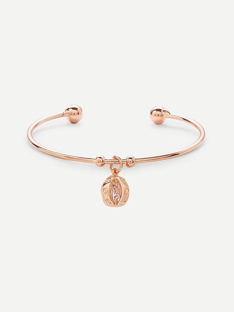 Charm Detail Cuff Bangle-jewelry-Des Mess