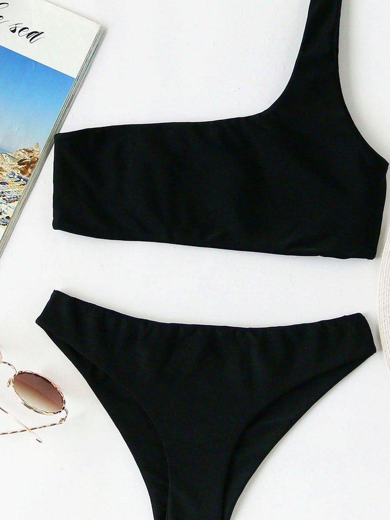 One Shoulder Bikini Set-swimwear-Des Mess