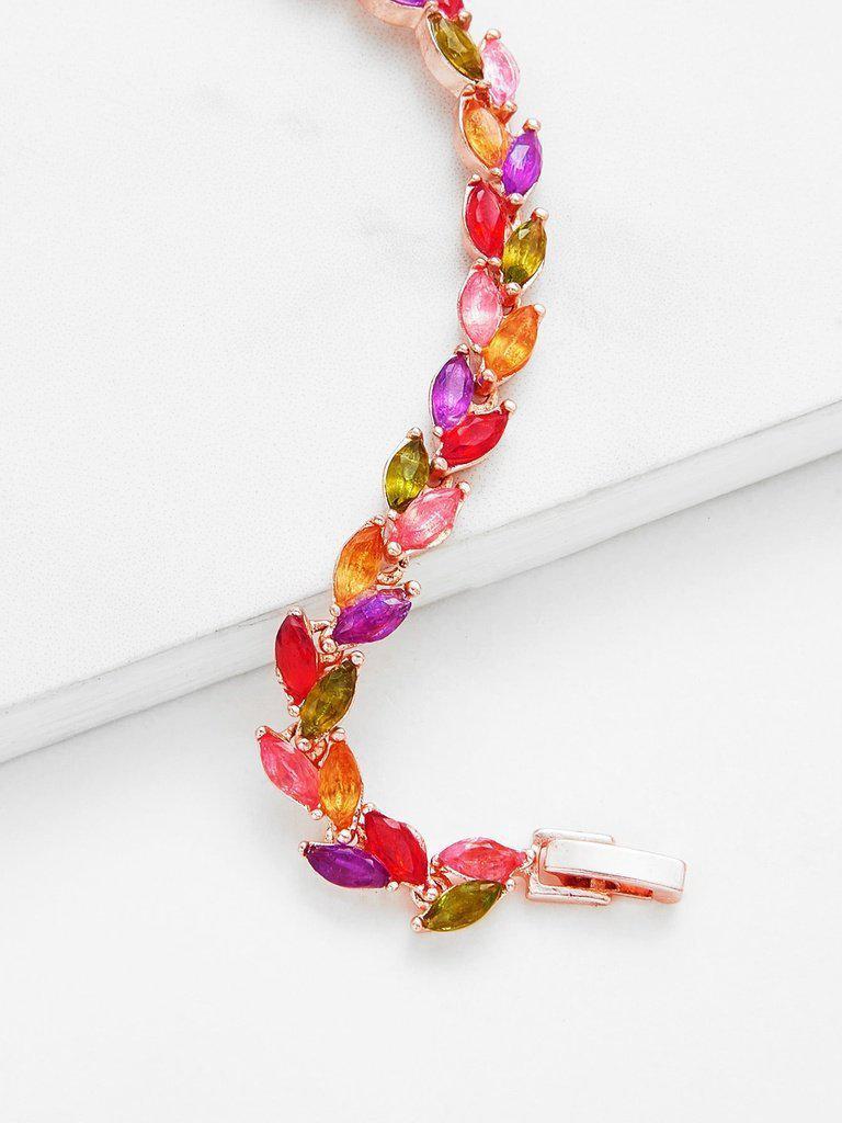 Rhinestone Overlay Link Bracelet--Des Mess