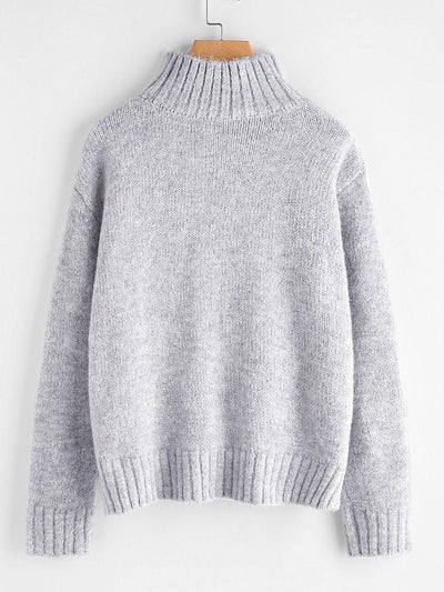 Marled Knit Stepped Hem Jumper-outerwear-Des Mess