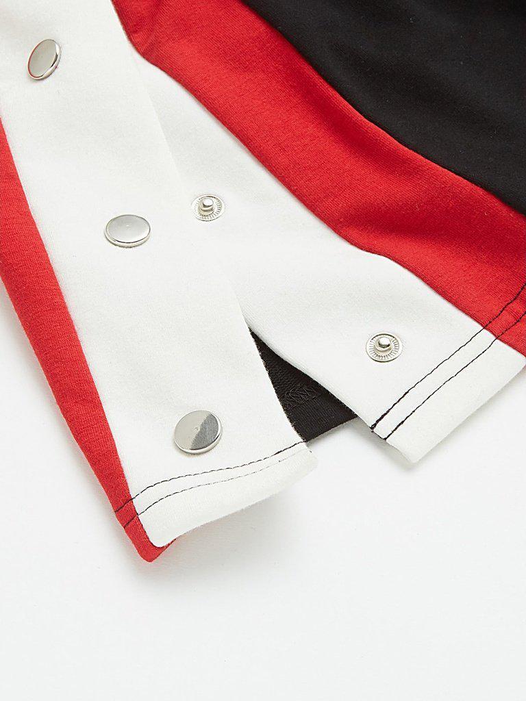 Side Striped Button Embellished Shorts-bottom-Des Mess
