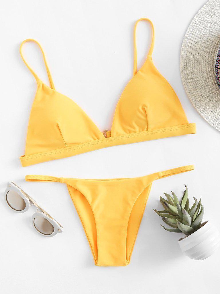 Adjustable Straps Triangle Bikini Set-swimwear-Des Mess