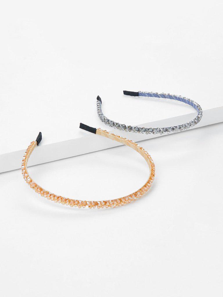 Crystal Decorated Headband 2Pcs-hair-Des Mess