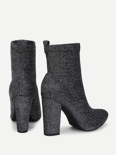 Almond Toe Block Heeled Ankle Boots-shoes-Des Mess