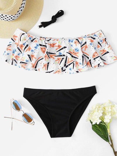 Mixed Print Bikini Set-swimwear-Des Mess