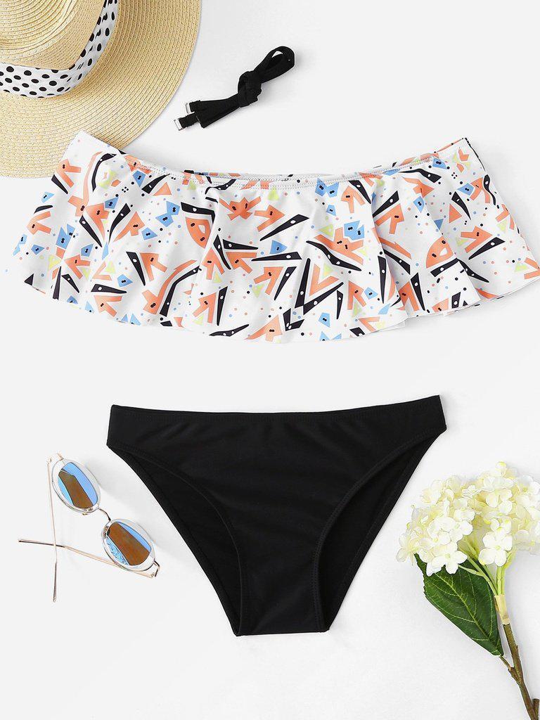 Mixed Print Bikini Set-swimwear-Des Mess